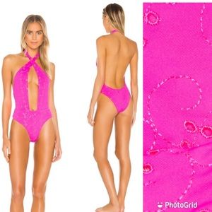 Frankies bikinis “Roma” one piece in fuchsia